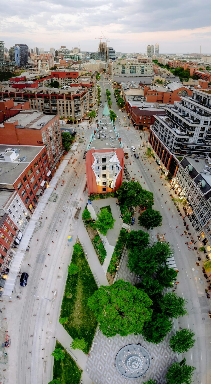 Vista aérea de un barrio de Montreal