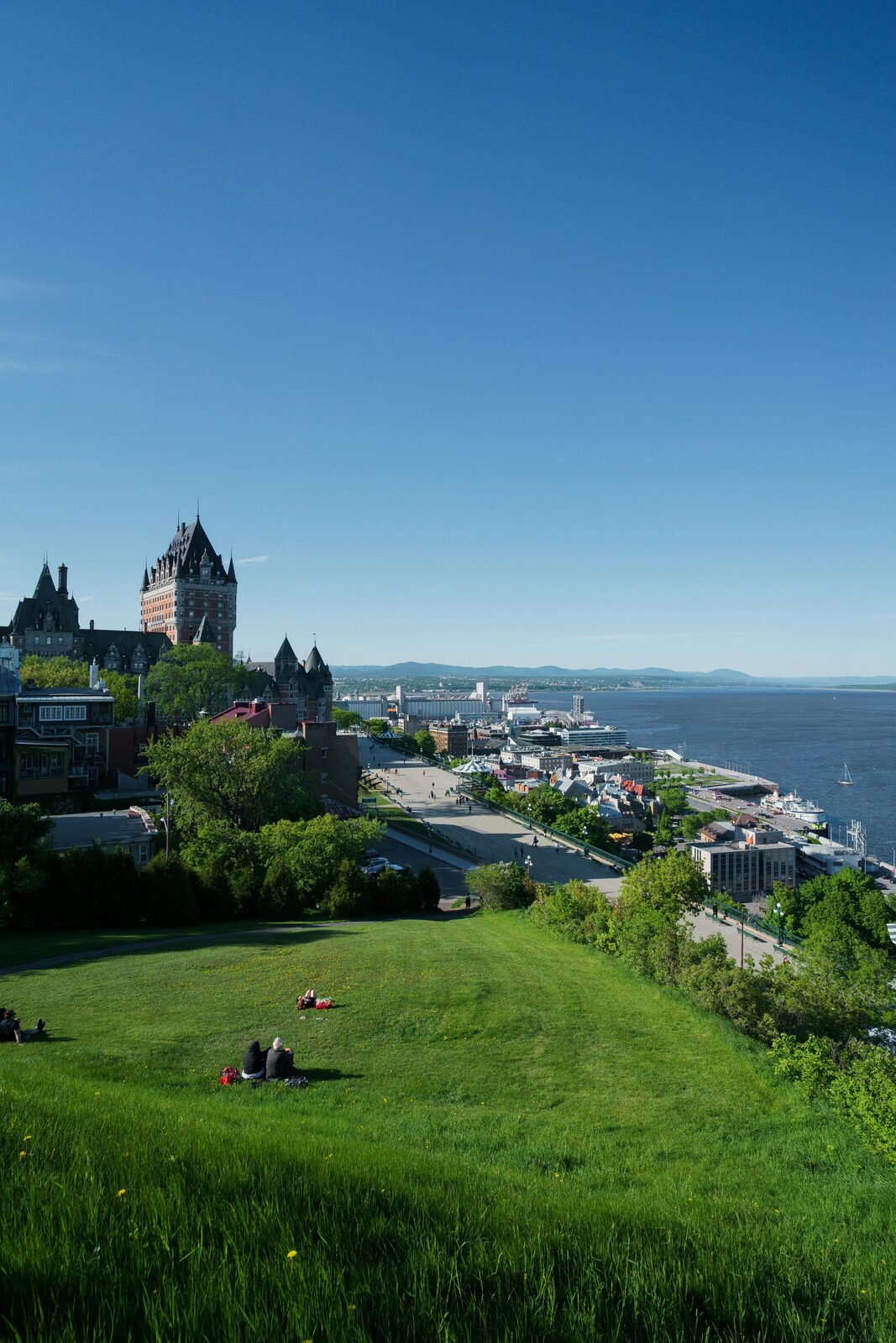 Quebec City y el Château Frontenac desde el aire