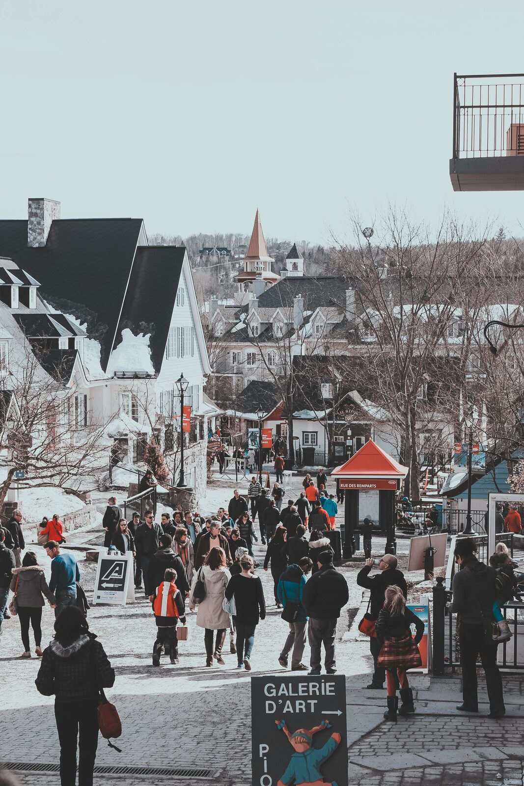 Ambiente de mercado de invierno en Quebec