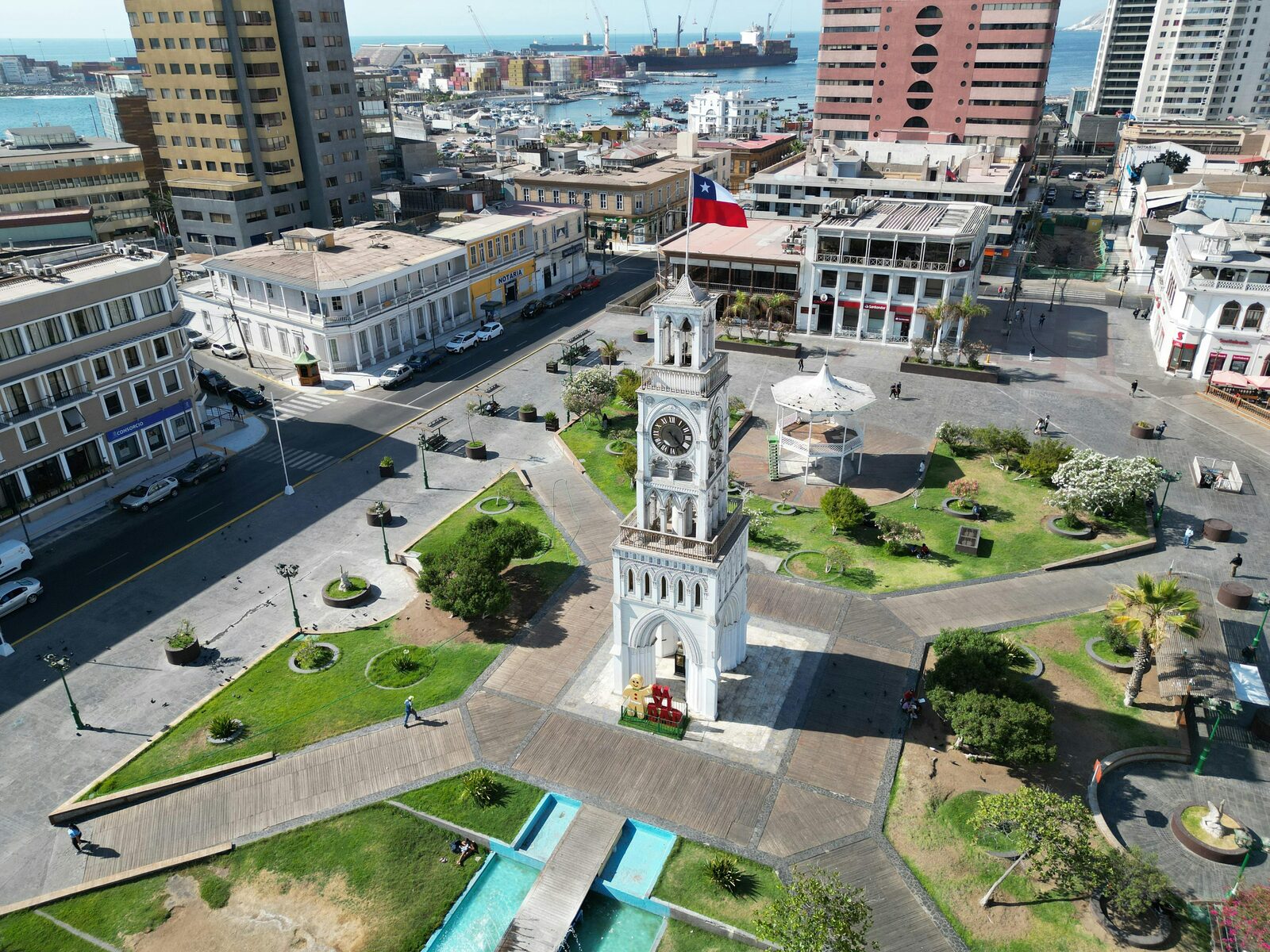 Aerial view of a Chilean city
