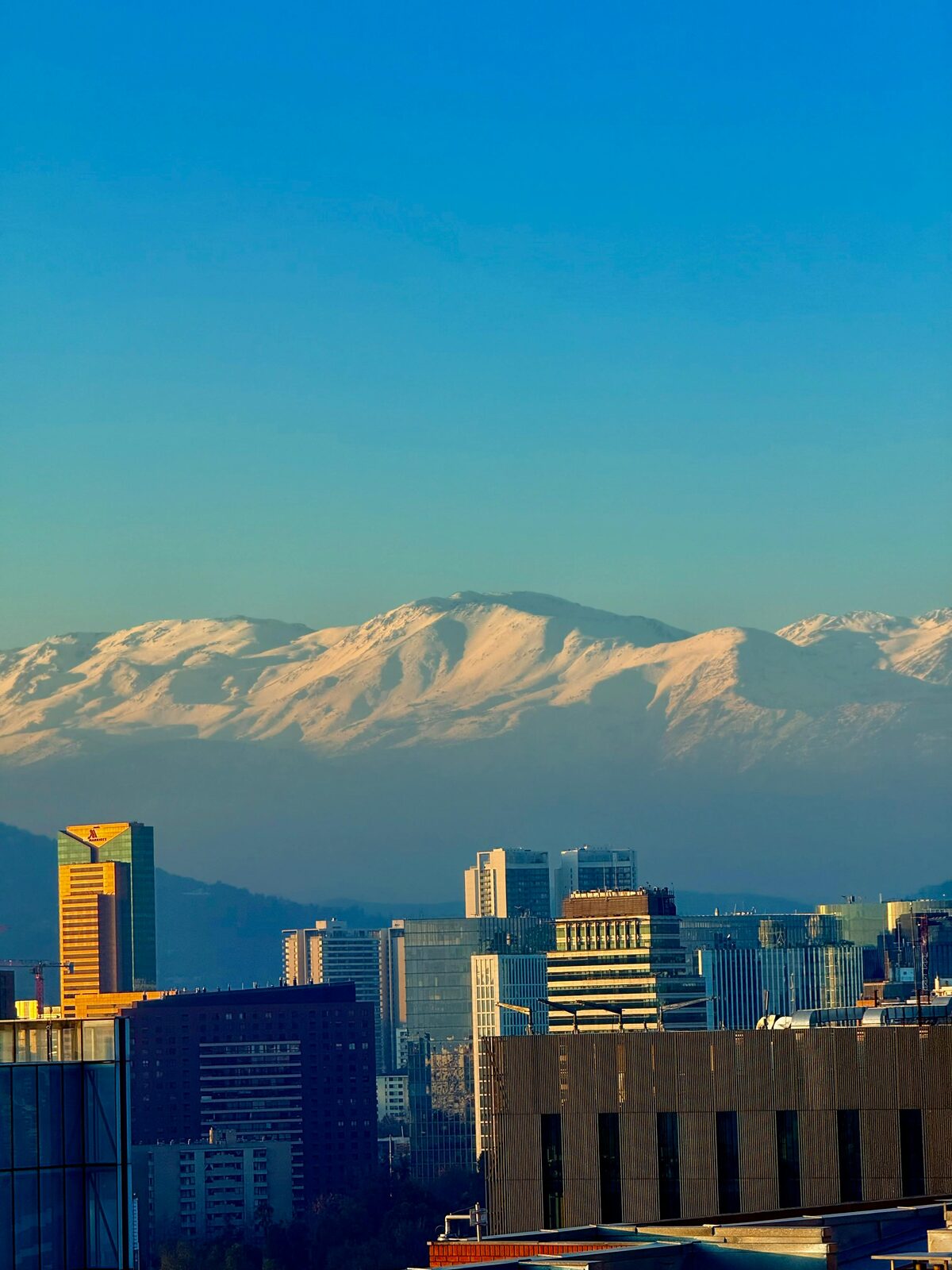 The snow-capped Andes above Santiago
