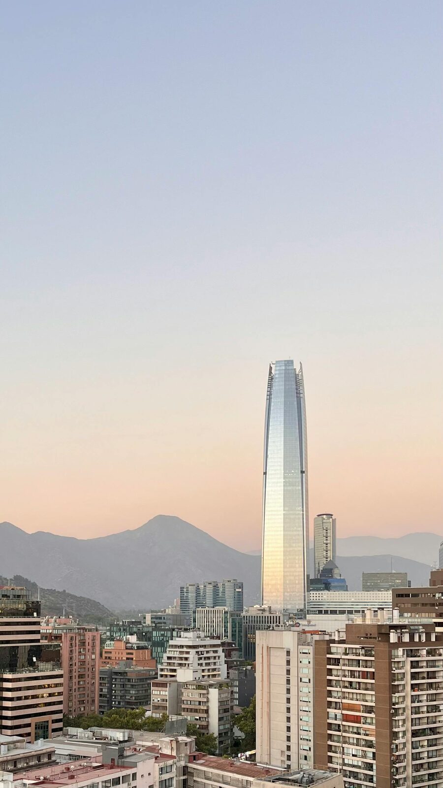 Santiago skyline at dusk
