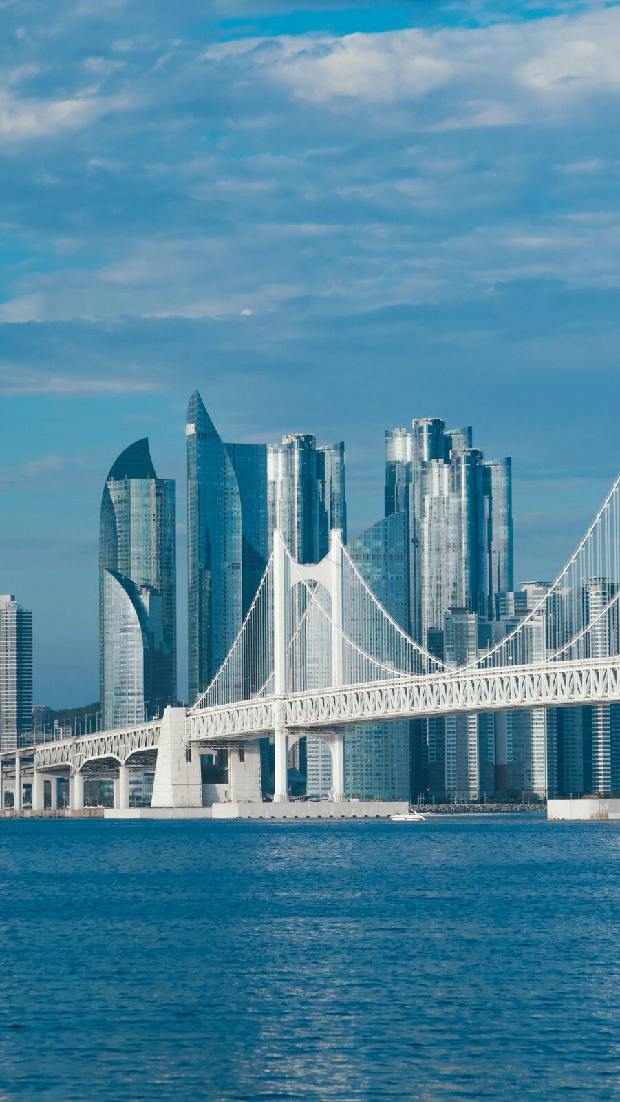 Busan's Gwangan Bridge over the sea