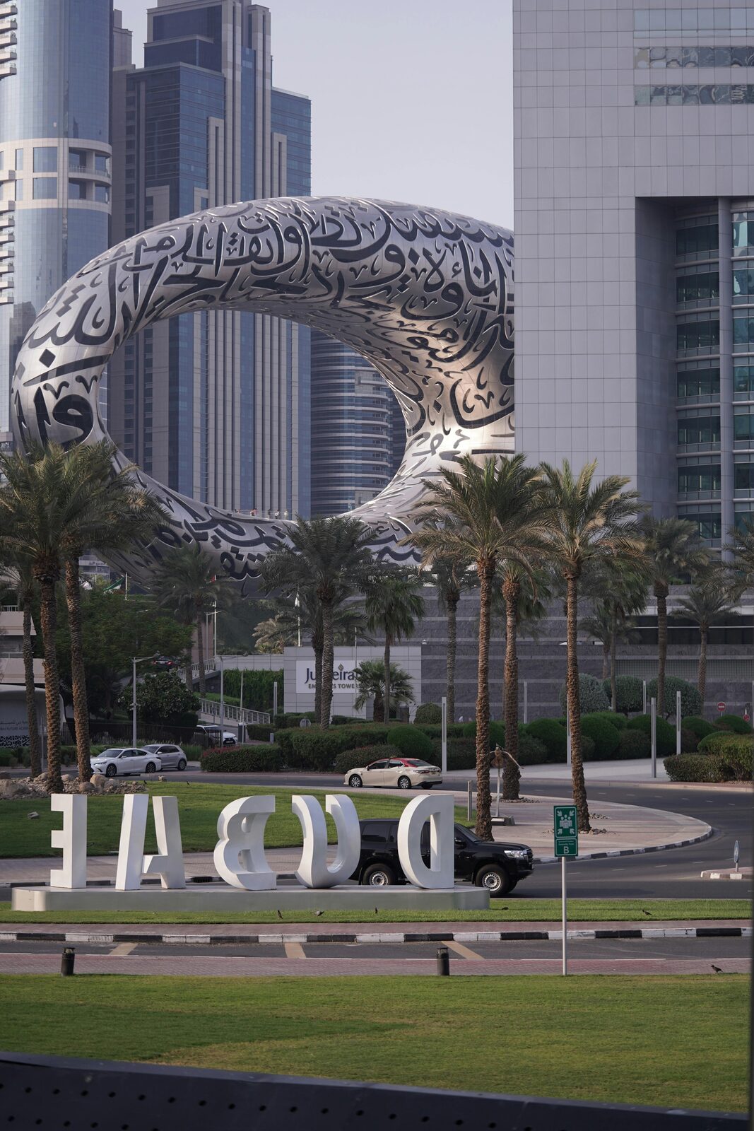 The Ain Dubai observation wheel next to the skyline