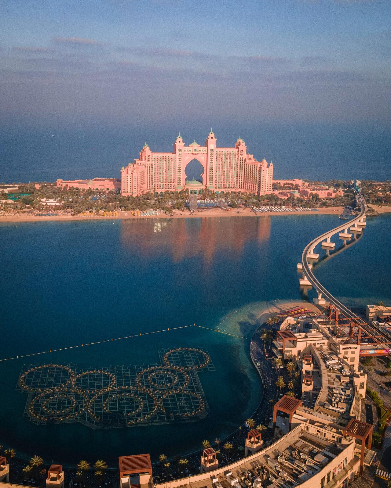 Aerial view of Atlantis on Palm Jumeirah