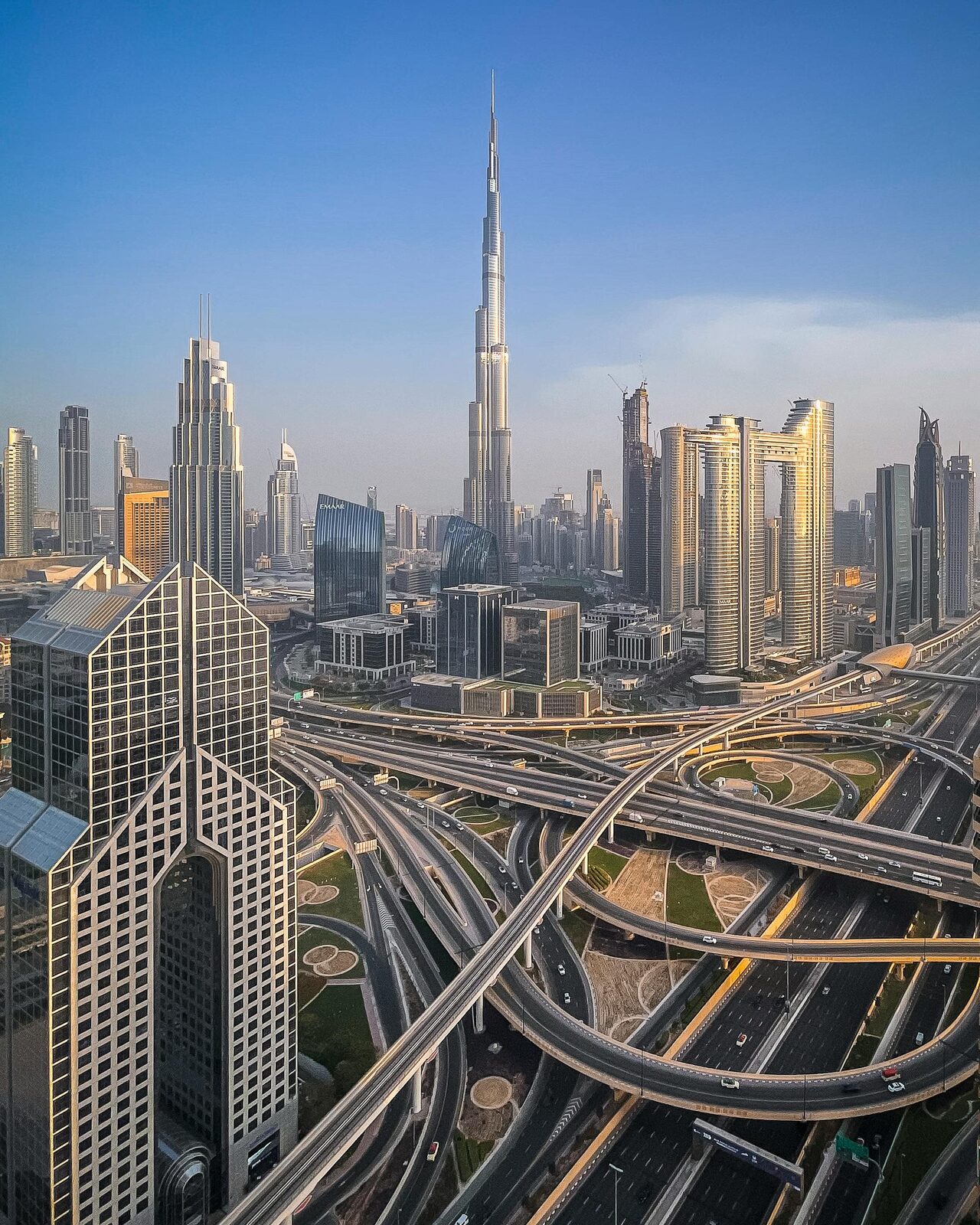 The Burj Khalifa above the Dubai skyline