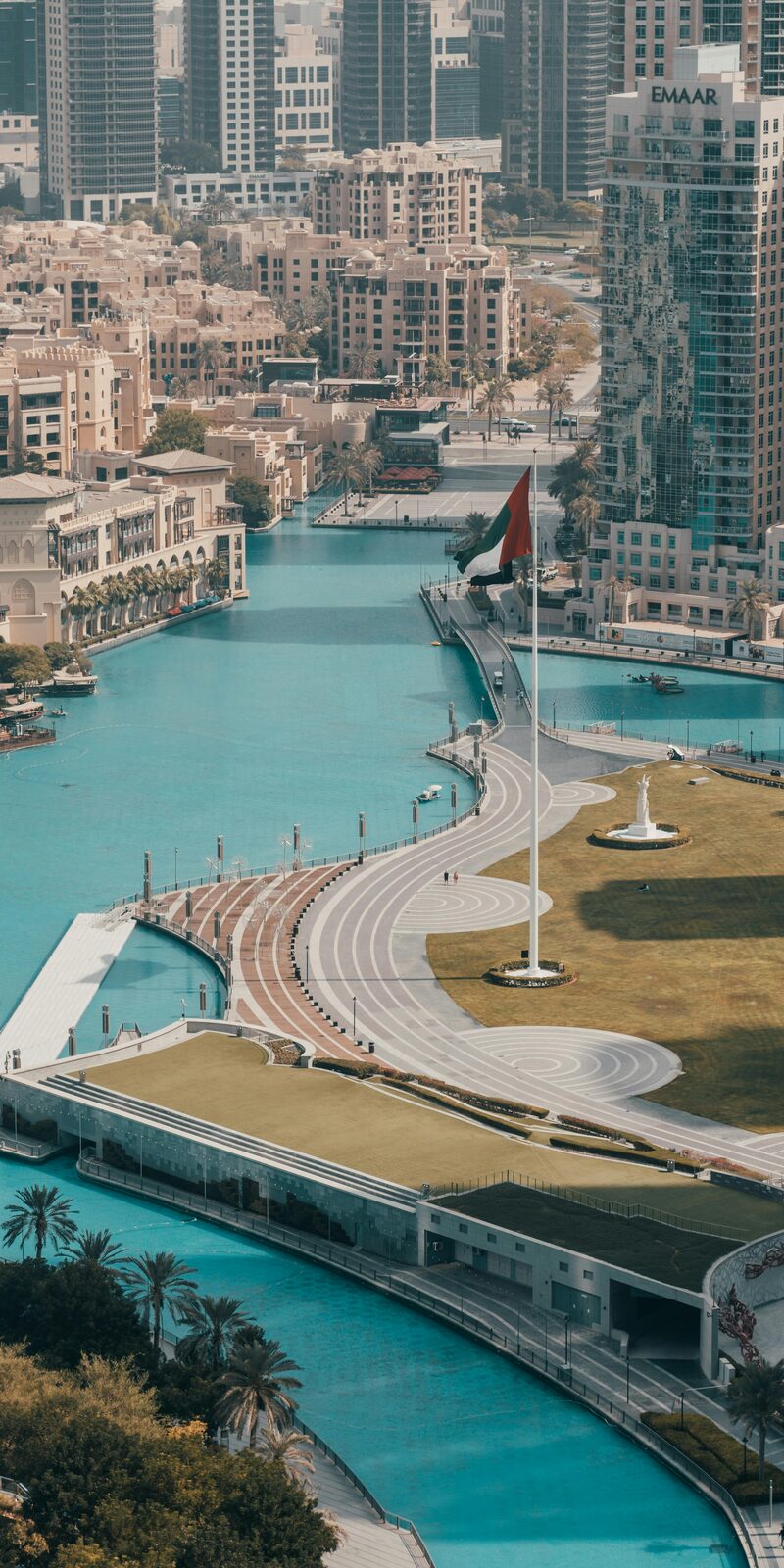 Dubai Marina skyscrapers rising above the canal