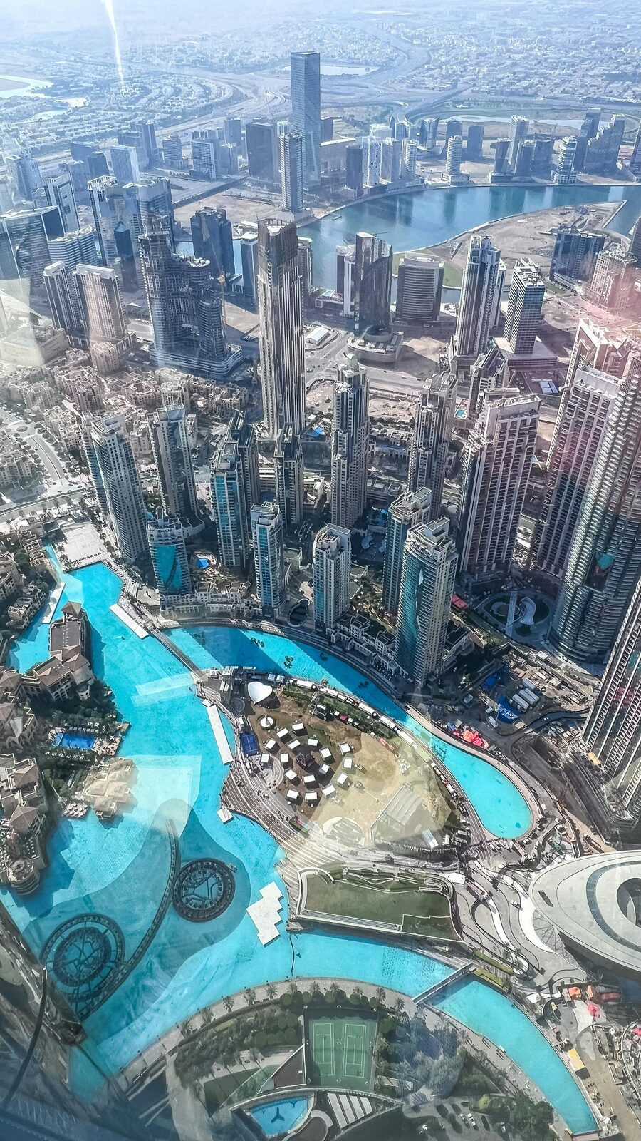 Infinity pool with a Dubai skyscraper view