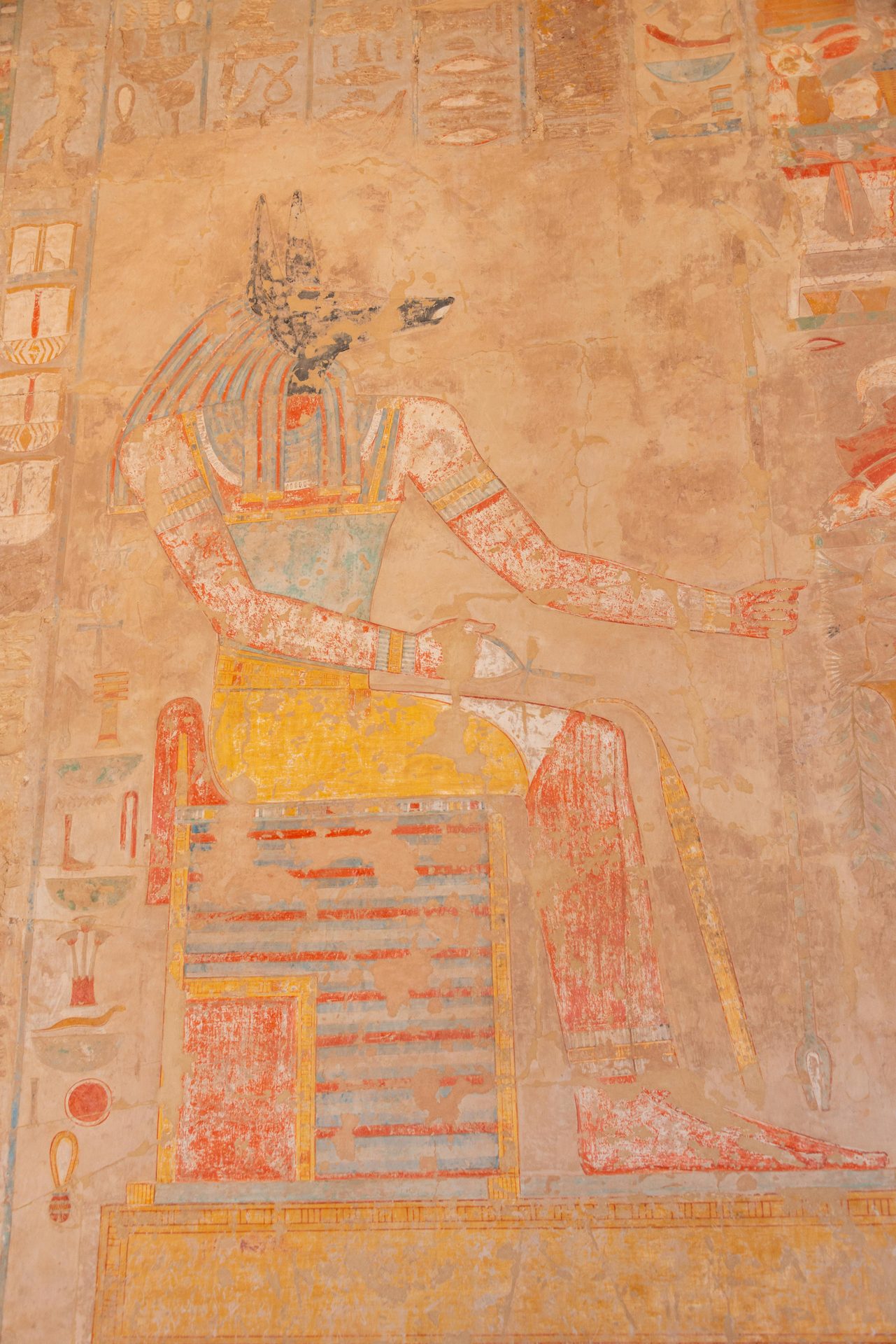 Polychrome relief of Anubis