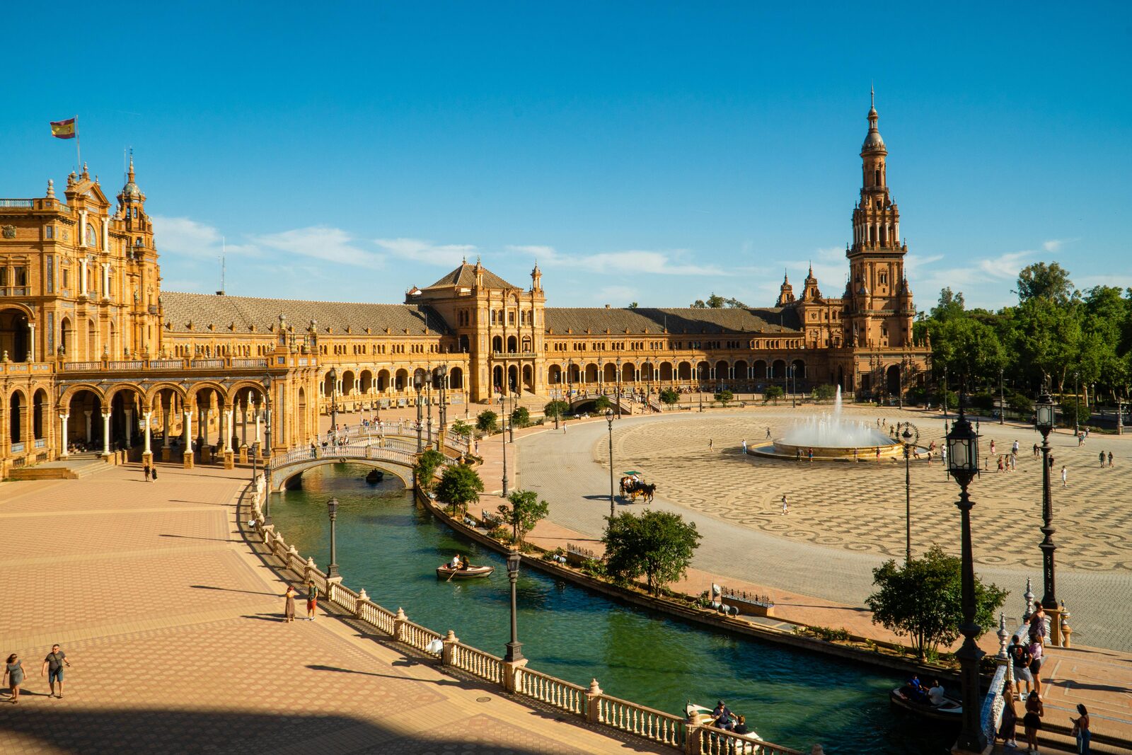 Aerial view of Seville's Plaza de España