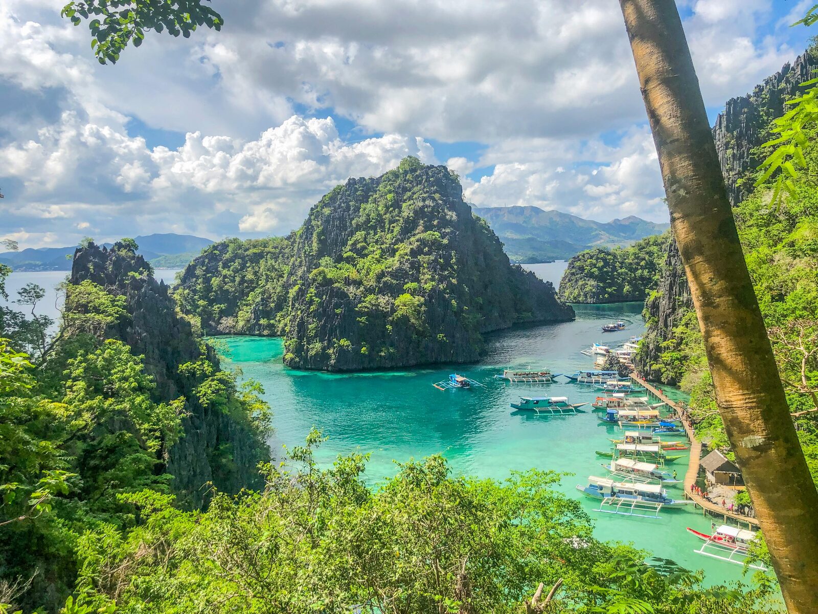 El Nido's karst lagoons seen from the air