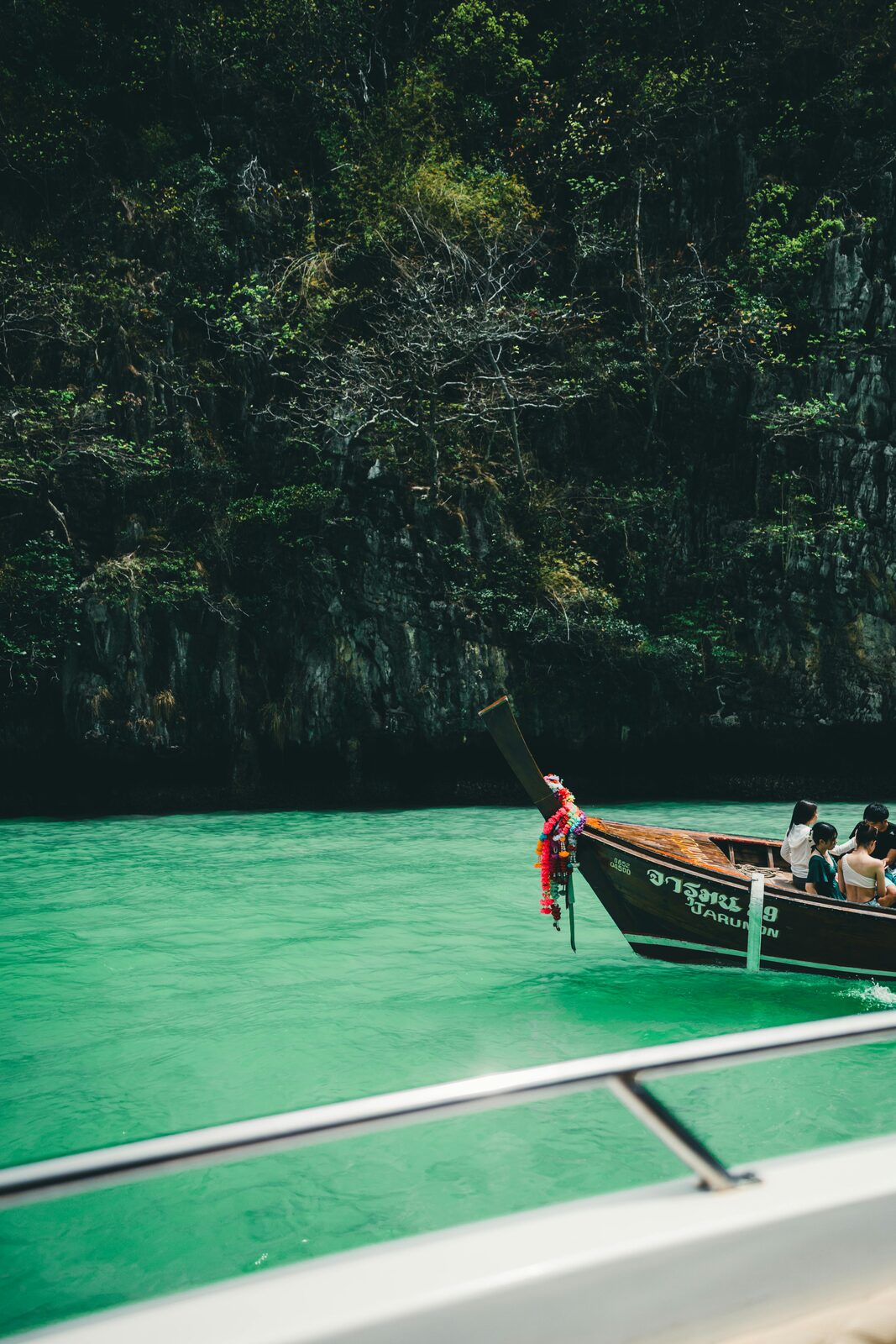 Traditional banca in a Palawan karst lagoon