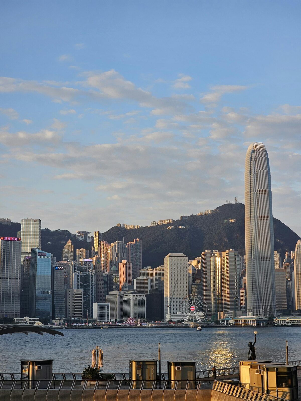 Skyline above Victoria Harbour by day