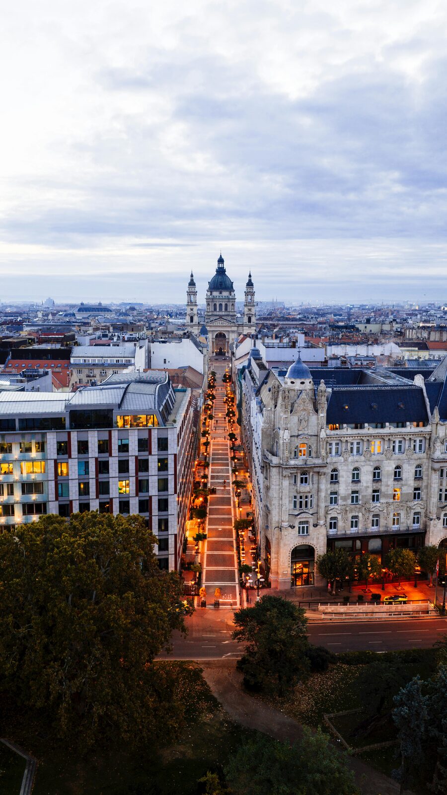 Vista aérea del Parlamento de Budapest
