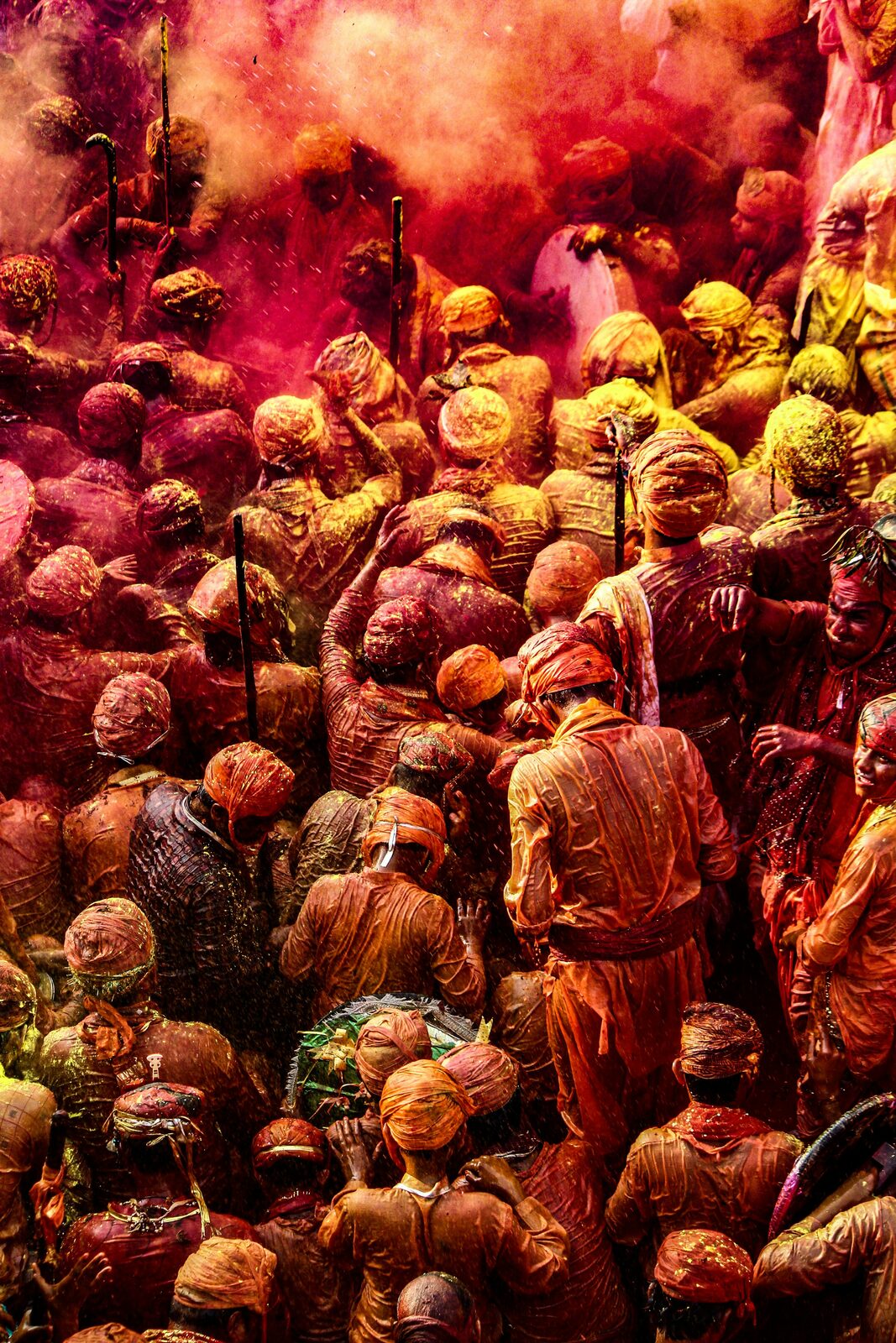 Crowd at the Holi festival of colours