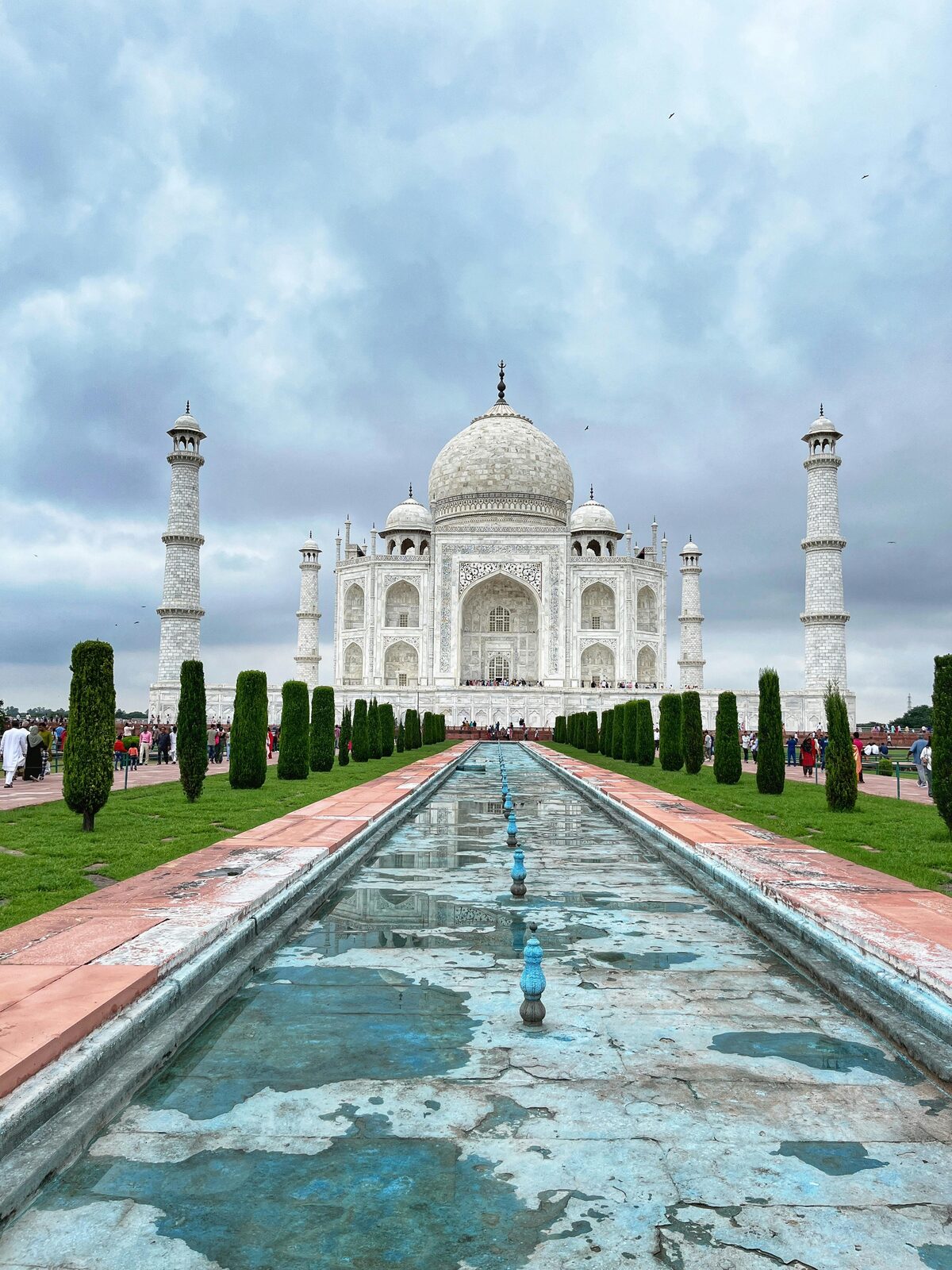 The Taj Mahal reflected in the garden pool