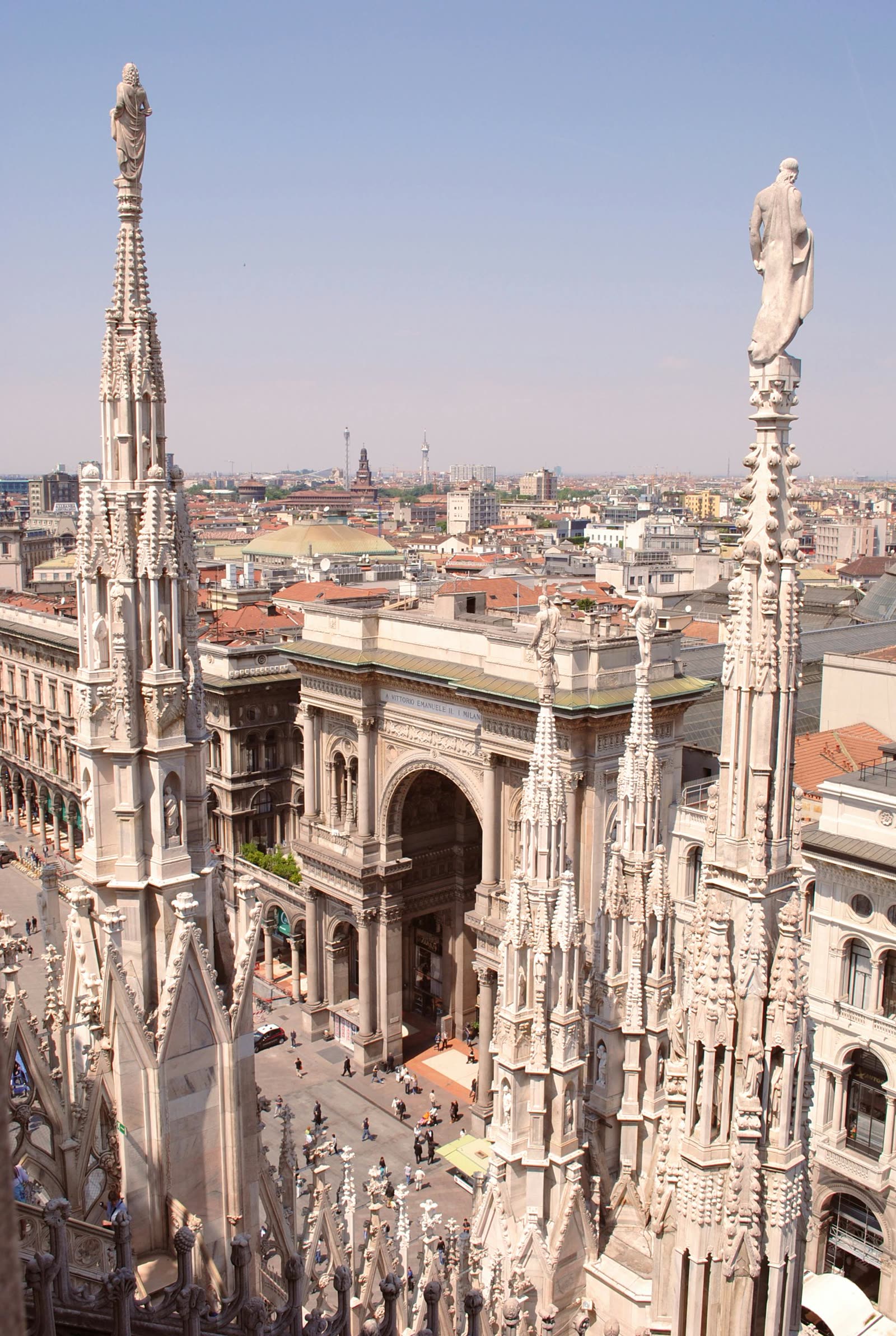 The Galleria and Milan's rooftops seen from the Duomo