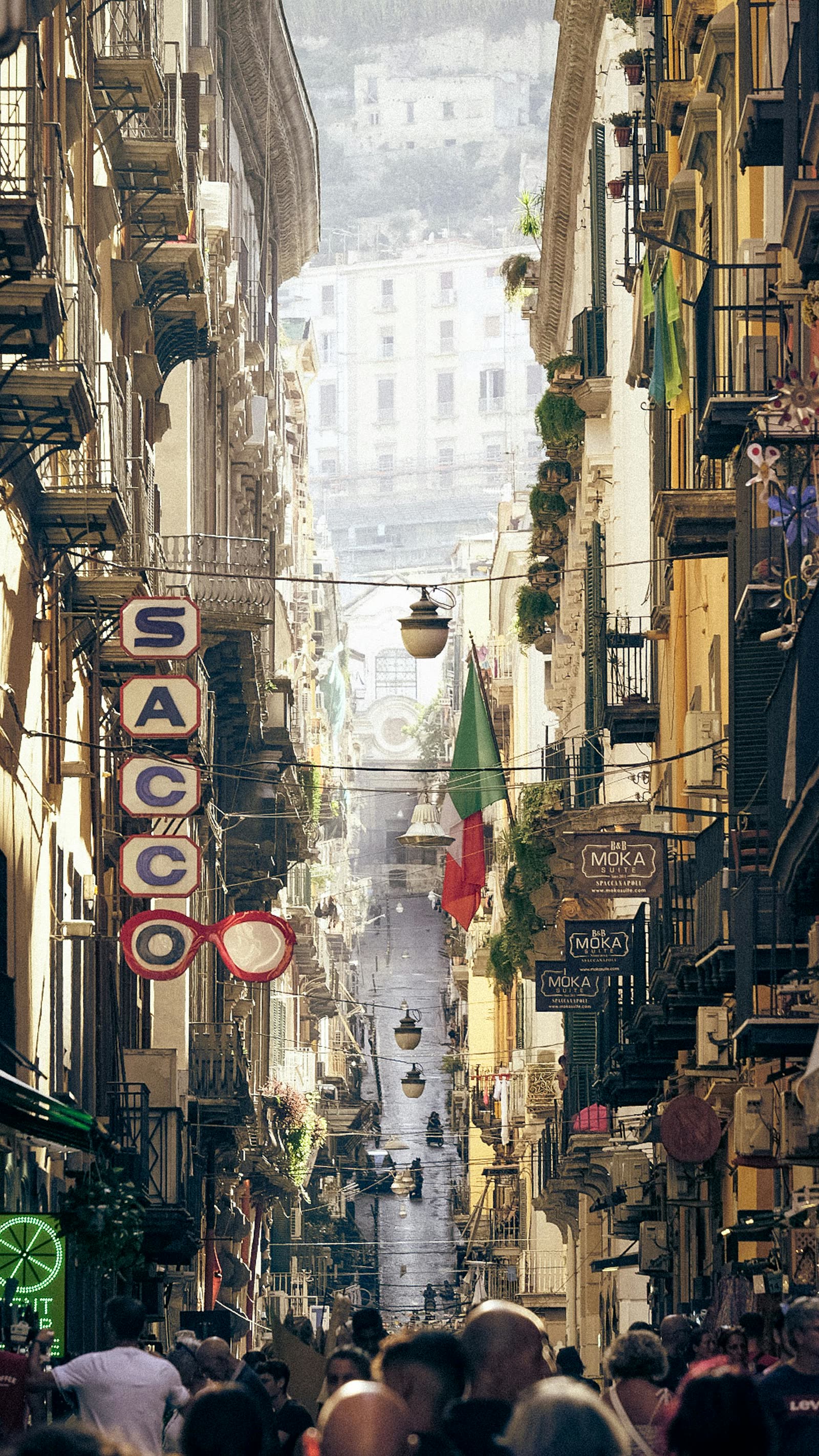 A narrow street in the historic centre of Naples