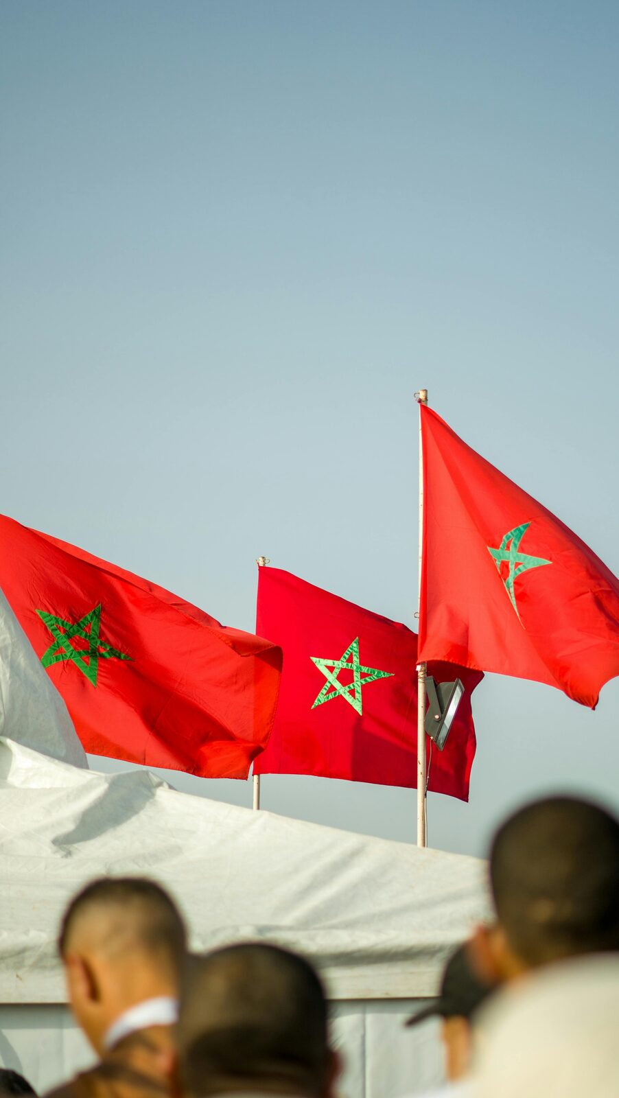 Moroccan flags flying