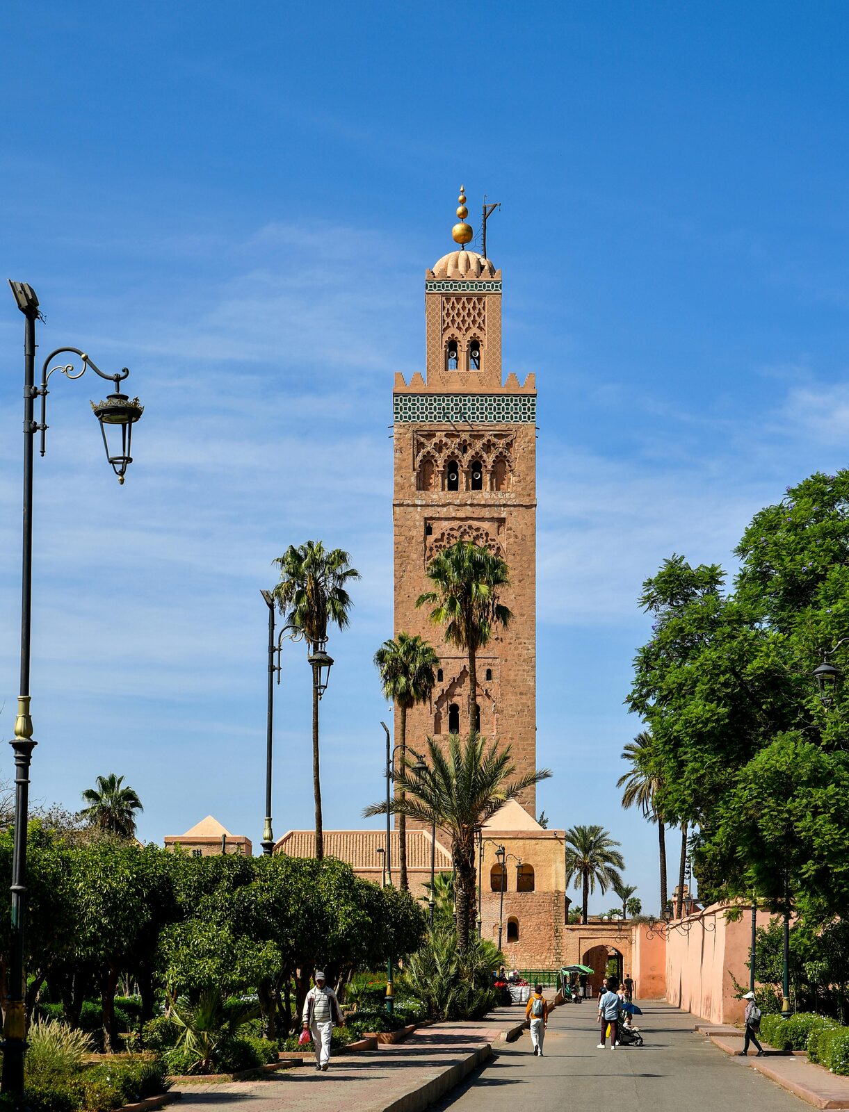 The Koutoubia minaret among palm trees in Marrakech
