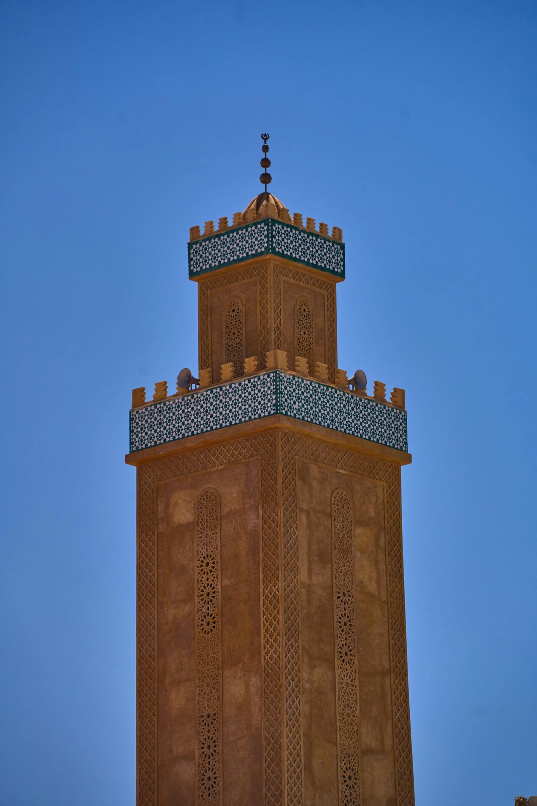 Minaret against a blue sky