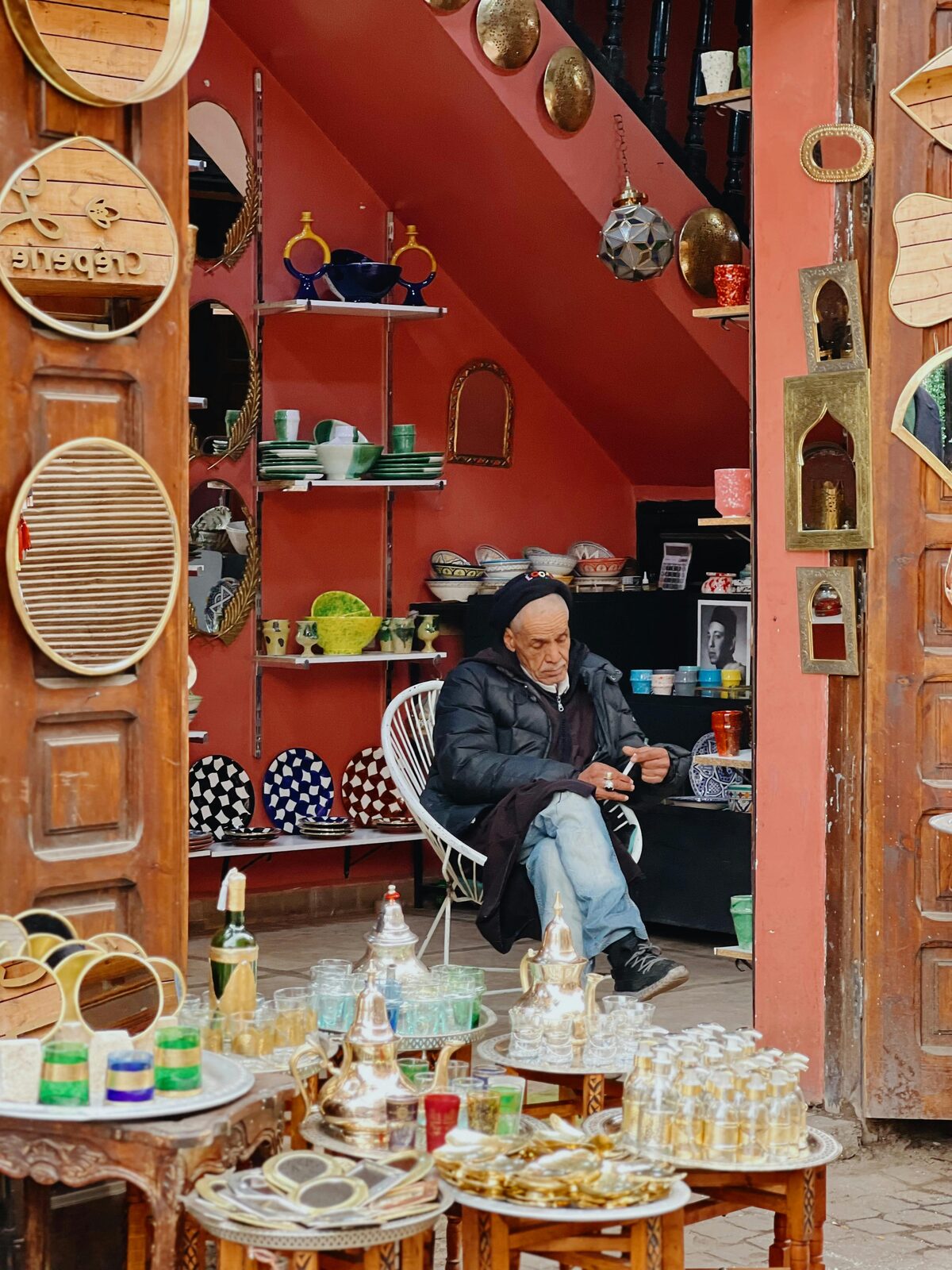 Spice stall in a Moroccan souk
