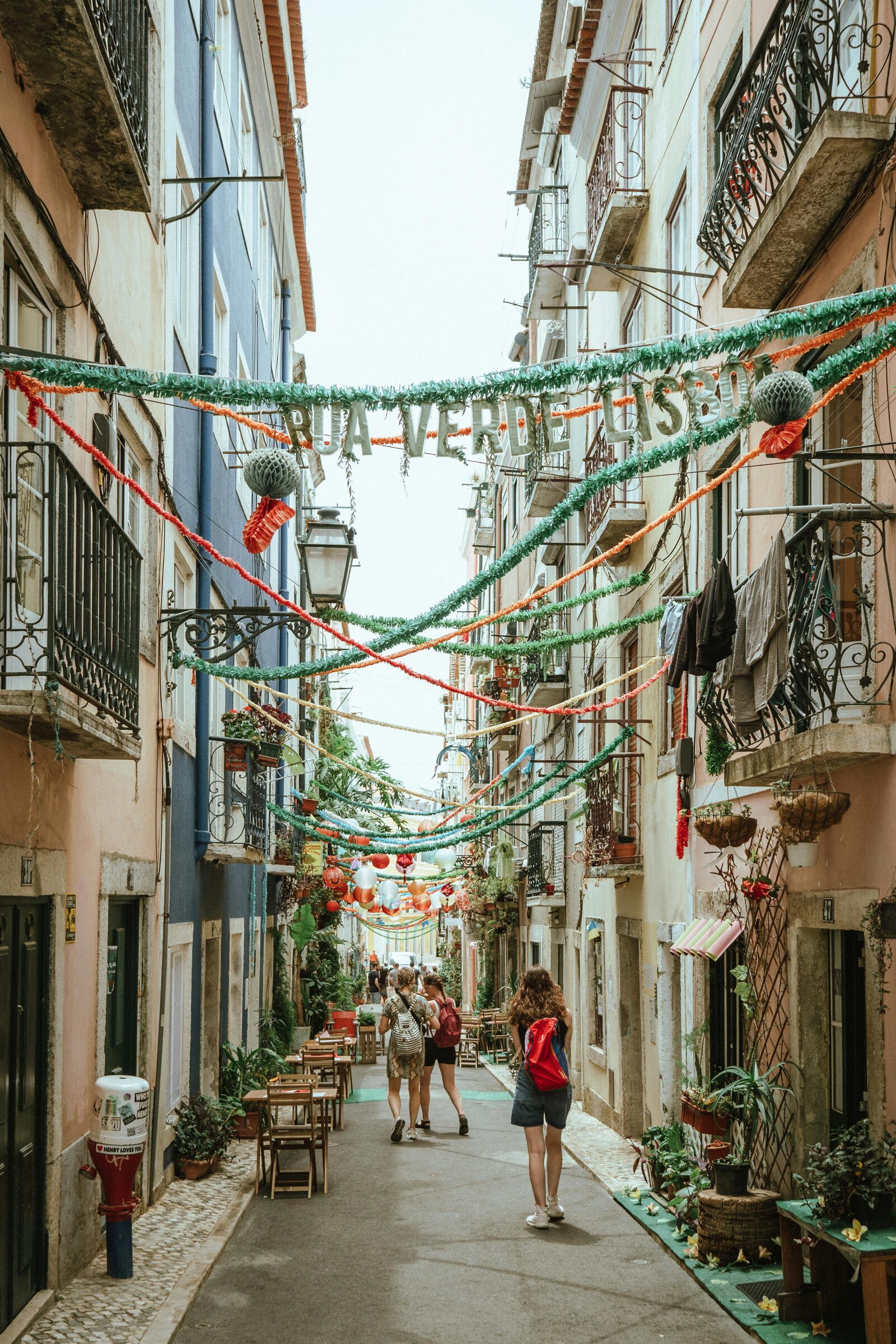 Lisbon street decorated for the Santos Populares