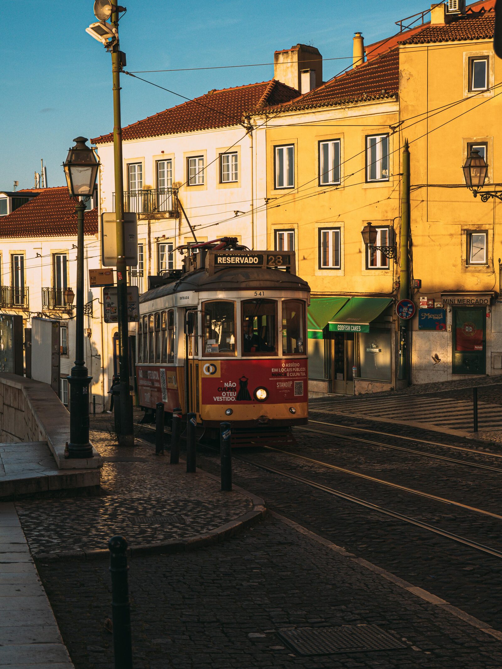 Lisbon tram 28 in golden light