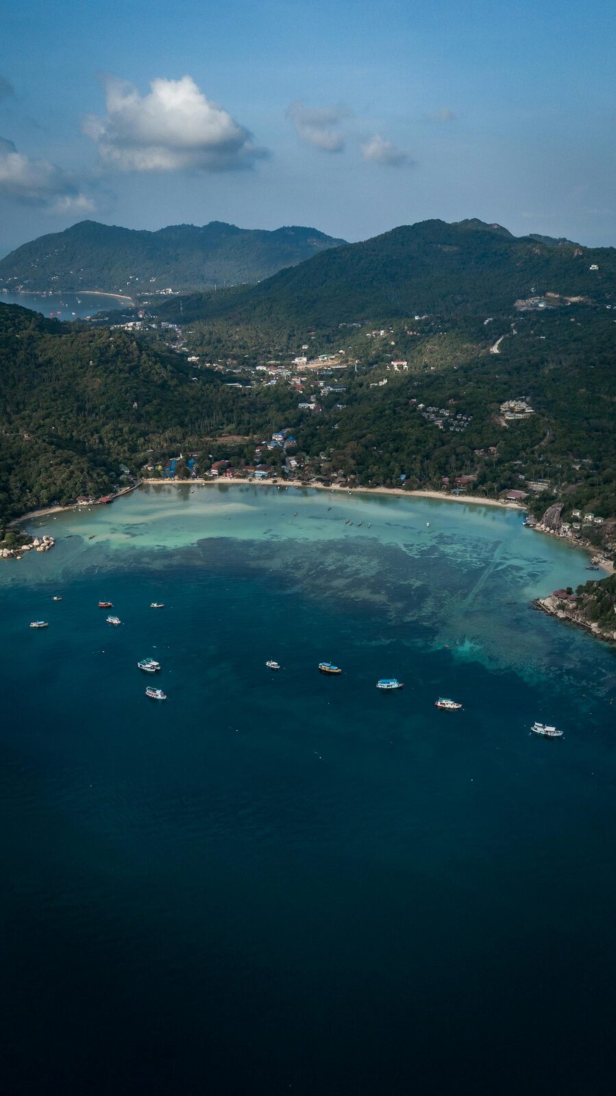 Aerial view of an Andaman bay
