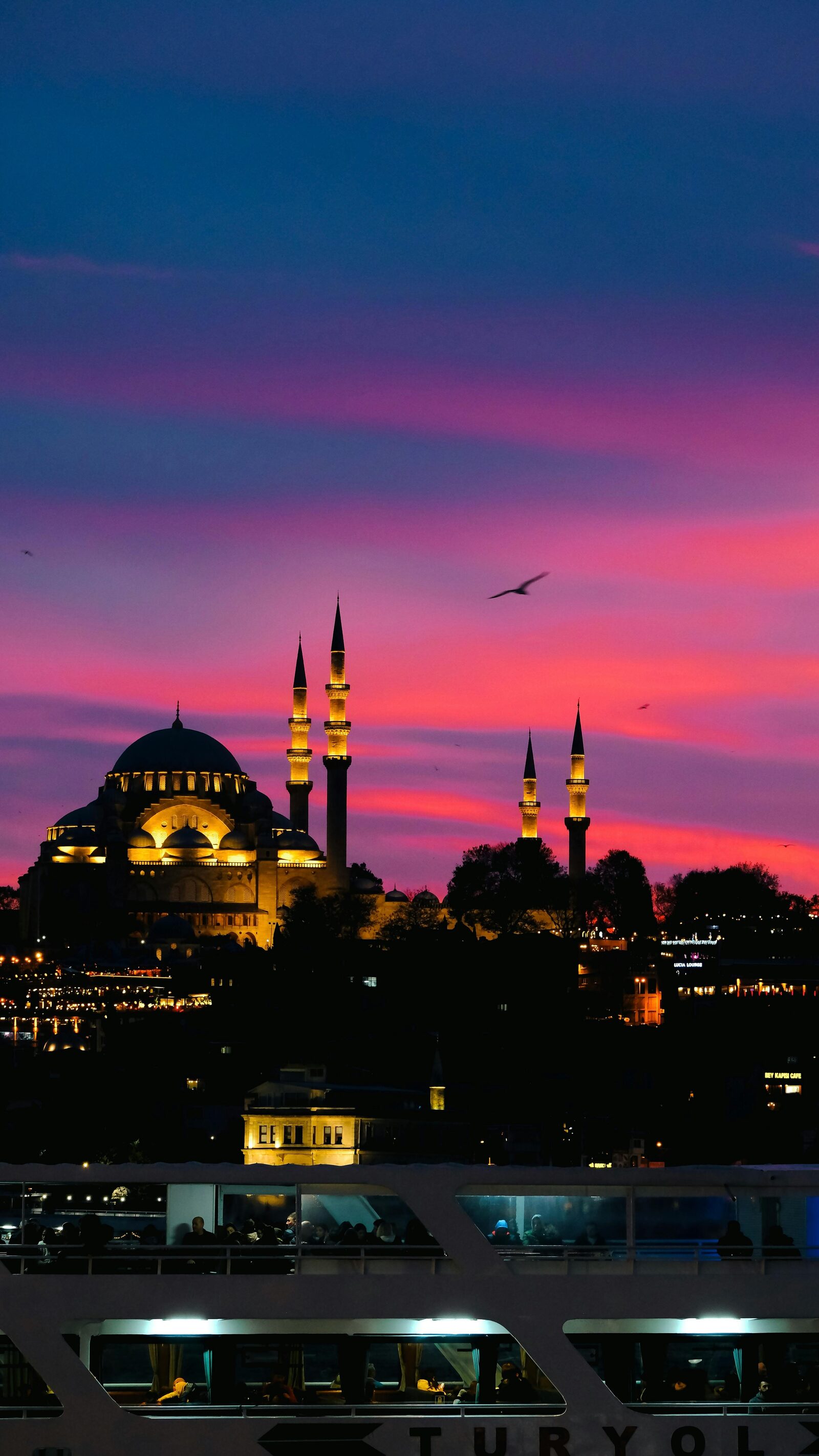 The Istanbul skyline at sunset