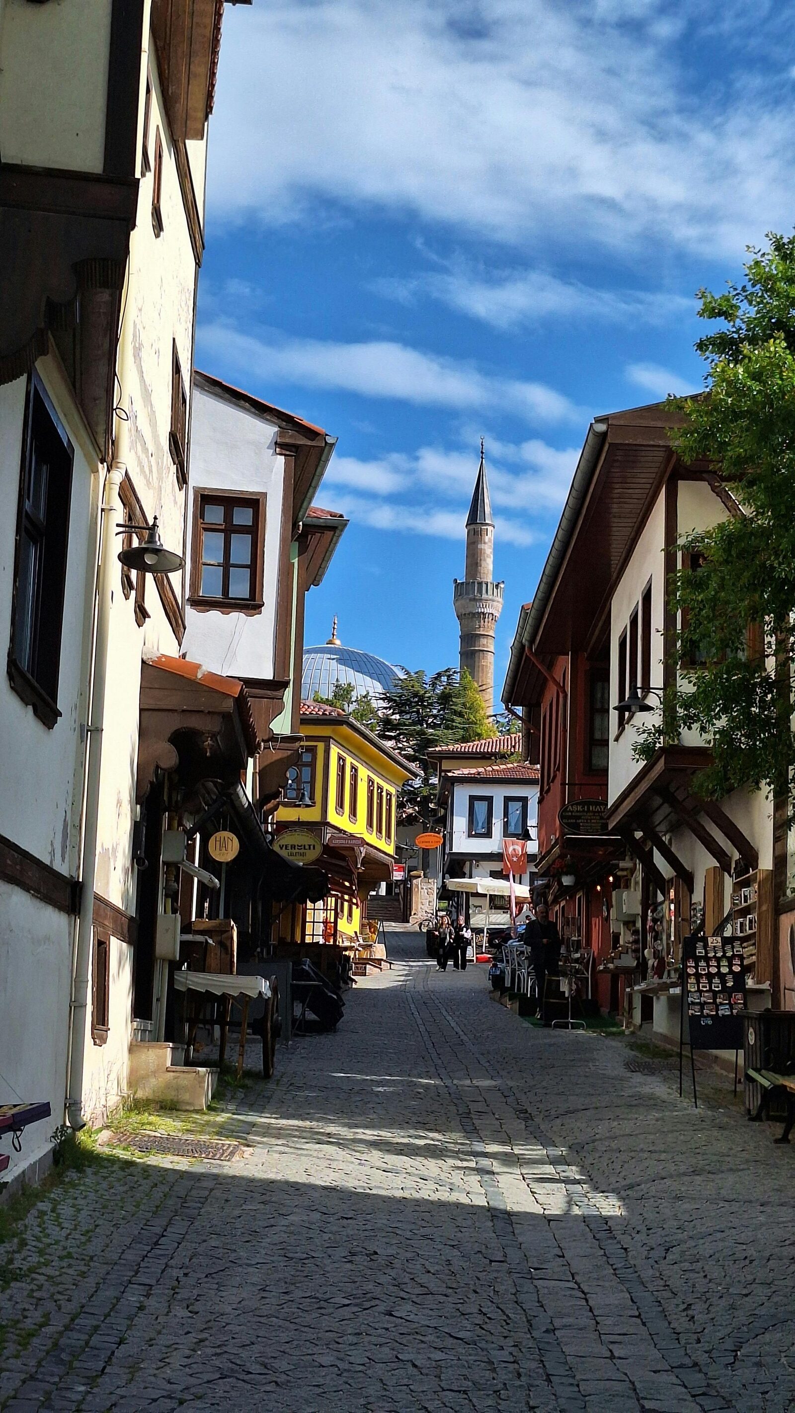 Street of whitewashed houses on the Aegean coast of Turkey